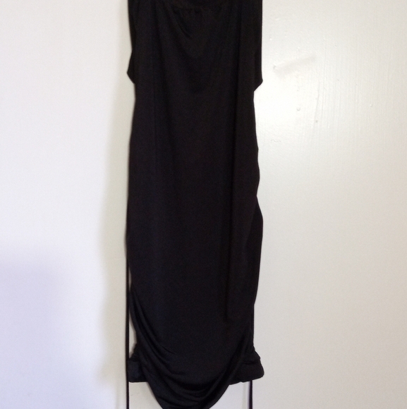 Windsor black ruched bodycon mini dress with cut out back and tie - Picture 8 of 11